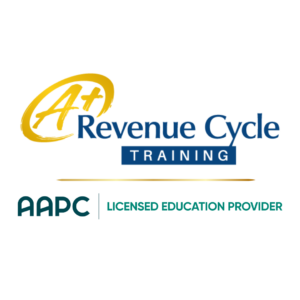 Image of the A+ Revenue Cycle Training logo, featuring online website courses designed to support professional development in revenue cycle management.